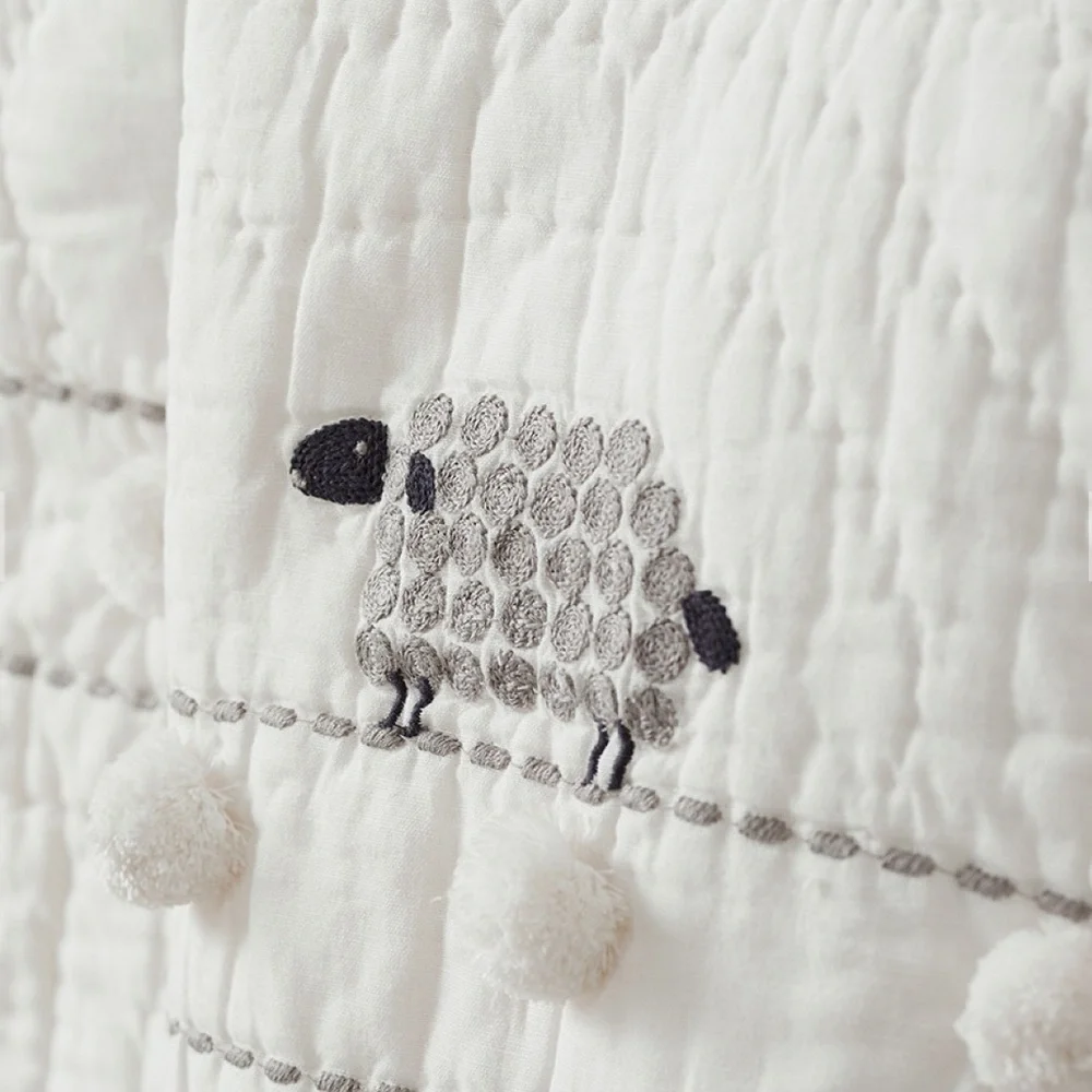 POTTERY BARN BABY TODDLER SHELBY SHEEP QUILT NWT - Picture 2 of 5